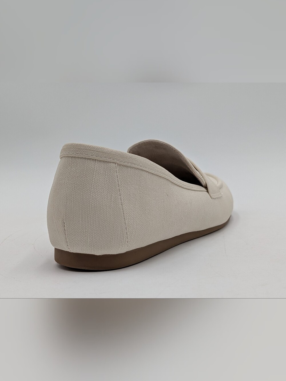 Kensie Womens Sz 10 EU 41 Yelena Canvas Penny Loafer Flat Slip-On Cream Shoe - Picture 7 of 17